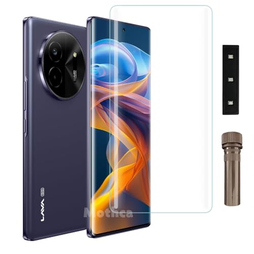 Image of Mothca Premium UV Tempered Glass Screen Protector For Lava Blaze X 5G (Pack of 1) Full Adhesive UV Curved Screen Guard, Case Friendly with Installation Kit