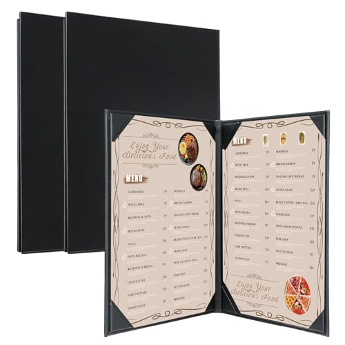 Protège-menu bistrot 2 vues noir pour carte boissons et menu de restaurant