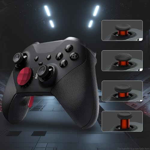 Image of CHARM FOCUS 16-in-1 Metal Thumbsticks Replacement Kits for Xbox Elite Series 2, Xbox Elite 2 Controller Accessories, Includes Magnetic Joysticks, Paddles, Silicone Caps, D-Pads, 1 Tool (Volcano Red)