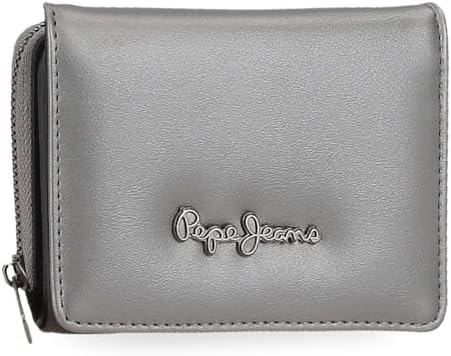 Pepe Jeans Ruby Billetero con Monedero Gris 10x8x3 cms Poliéster ...