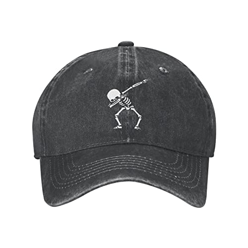 Allgobee Trucker Hat Dabbing Skeleton Dab Hip Hop Halloween Novelty Hats Adjustable Dad Caps Snapback Baseball Cap Black thumb #2