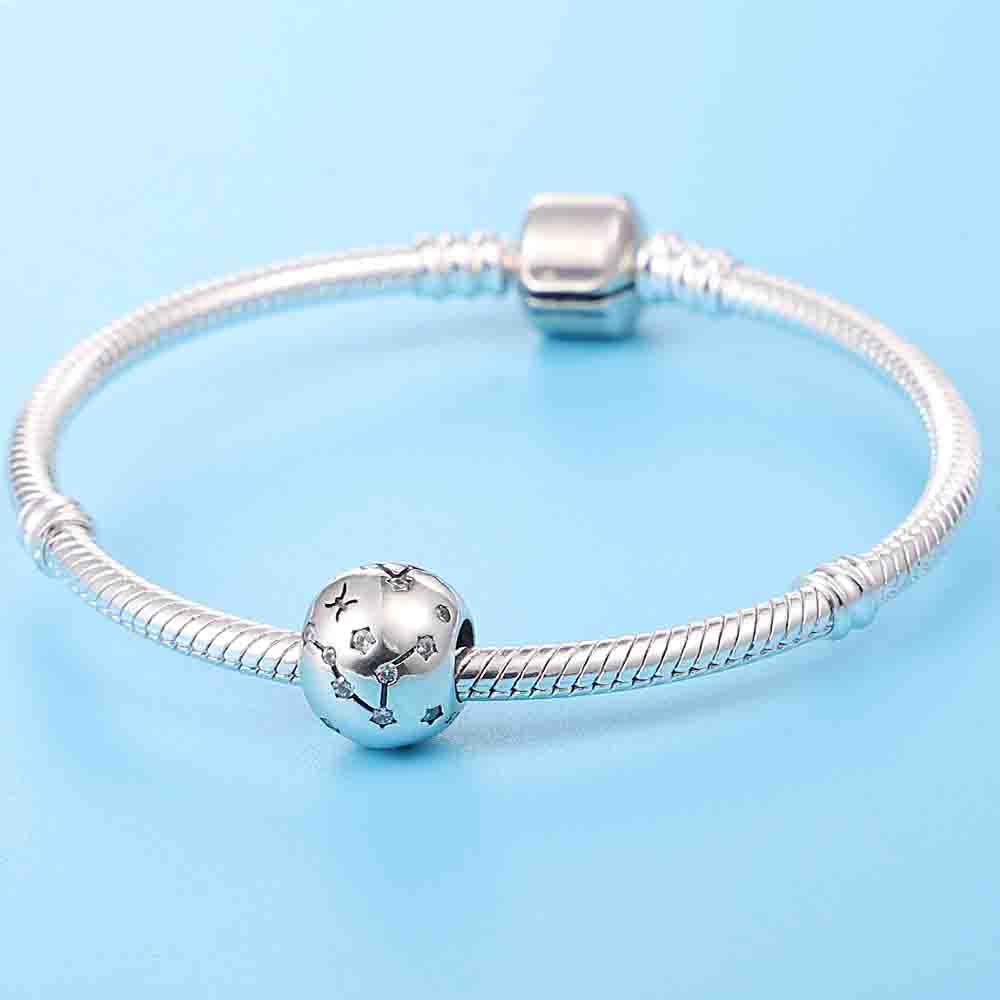 Kobiety Charm Zawieszek Znaki gwiazdek dla bransoletki 925 Sterling Silver 12 gwiazdek Charms Beads odpowiednie dla Pandora bransoletki, Kompatybilny z europejskim bransoletkiem i bransoletkiem