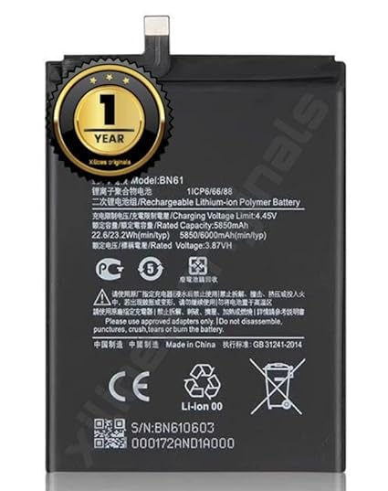 Image of BN61 Battery for Xiaomi Poco X3 - BN61 Battery with 1 Year Warranty**** (Y180)
