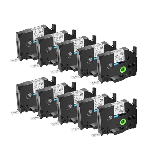�݊���������܂�PT-H110���x���v�����^�[�ɑΉ� | 5/10PK 6-24mm ���~�l�[�g���x���e�[�v (TZ/TZe-231/241 �̑�֕i) �}���`�T�C�Y�}�[�L���O�p(10PK Black on Silver,18mm)