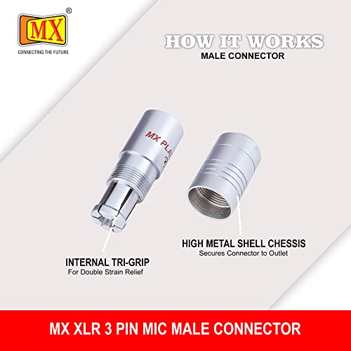 Image of MX 3 Pin XLR Microphone pin Pure Copper Nickel Plated for High Conductivity