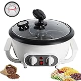 HLGKBY Tostador de café casero de 1200 W, Tostador de café eléctrico en Grano con termómetro, Temporizador y Ajuste de Temperatura, sartén Antiadherente, para Secado de Granos