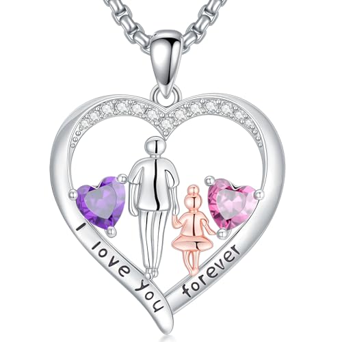 Zoeniya To My Daughter From Dad/Father,Daughter �a���΃y���_���g�l�b�N���X I Love You Forever Love Heart Jewelry �N���X�}�X �o�����^�C�� ��̓� �a�����M�t�g ���� ��