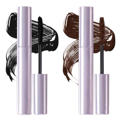 Image of Mascara for Older Women, New Long Lasting Curl Mascara, Smudge-Resistant Lengthening and Volumizing Mascara with Curl for Daily Wear, Water Resistant Lightweight Tubing Mascara for Women (Black+Brown)