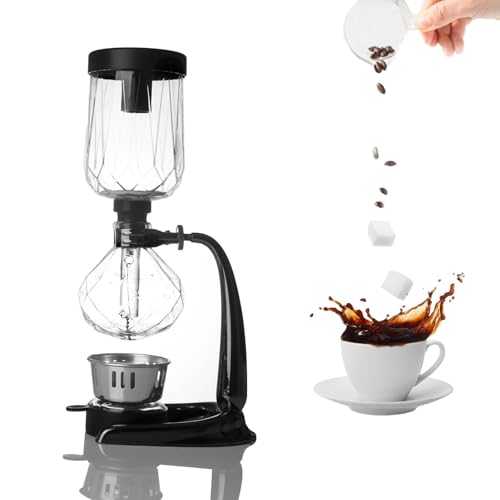Cafetera De Sifón, Cafetera De Sifón Con Vertido, Máquina Para Preparar Té Caliente Con Asa Cómoda Y Base Metálica, Gran Diámetro Y Diseño Desmontable Para Preparar Café En Casa Y En La Oficina