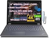 NewLenovo ThinkPad P1 Mobile Workstation (16' WQUXGA (3840 x 2400), OLED Touchscreen, Core i7-13800H, RTX 4080, 64GB DDR5 2TB SSD) Laptop for Engineer Designer Architect, 2 x Thunderbolt4, Win11 Pro