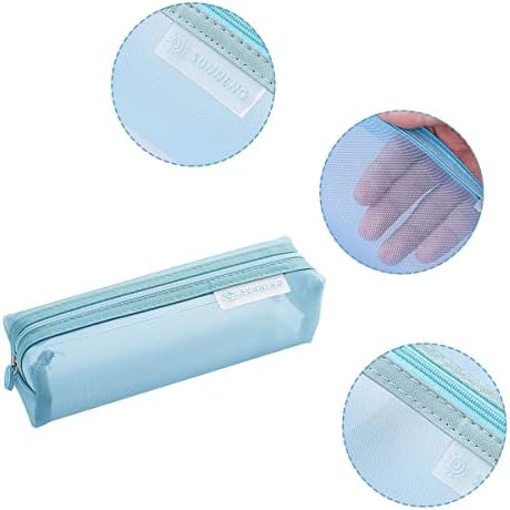 14 Pezzi Astucci per Matite Astuccio Portapenne con Cerniera Mesh Sacchetto Trasparente Tasche con Zip per Forniture di Cancelleria per Ufficio
