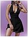 Milumia Women's Deep V Neck Halter Mini Dress Sexy Bow Tie Backless Short Dress Black X-Small