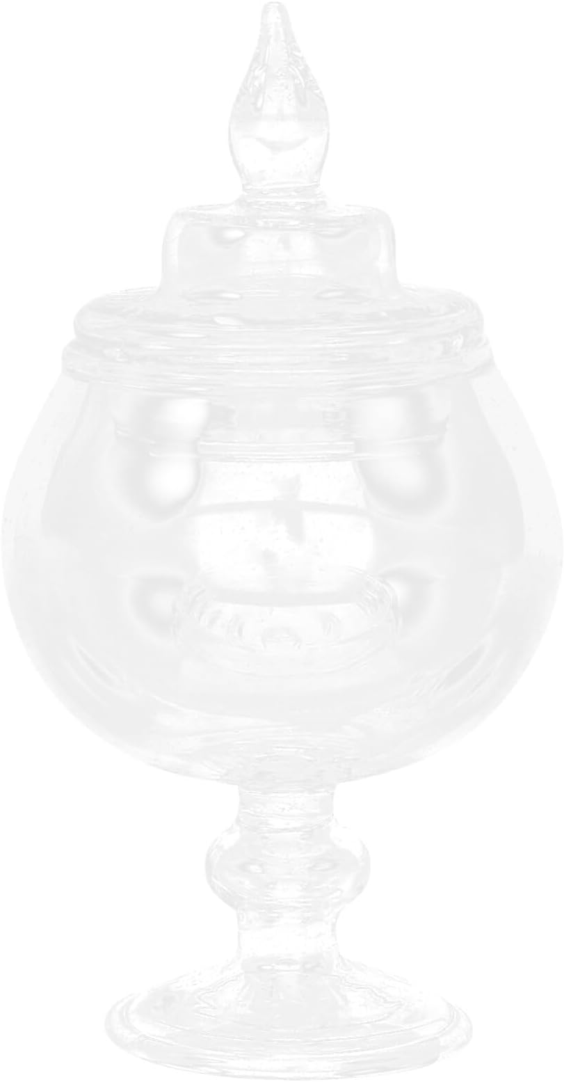 YardweMiniature Candy Jar 1:12 Scale Mini Glass Apothecary Jar Dollhouse Chunky Bottle Tiny Elegant Storage Canister for Mini House Decoration