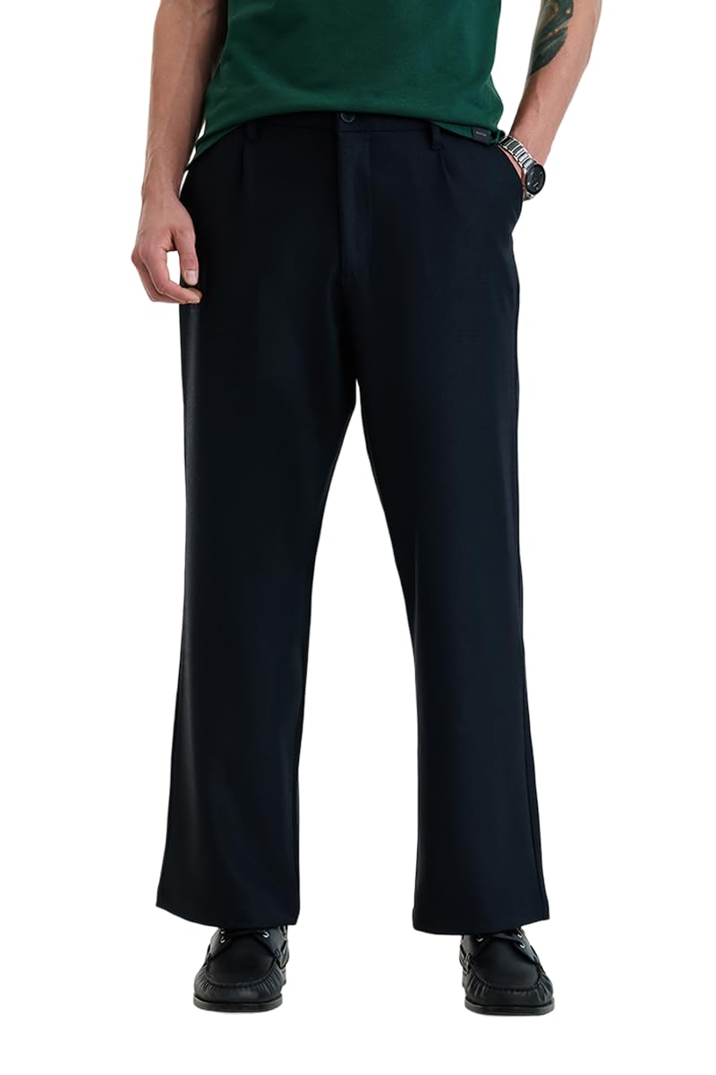 Men Formal Trousers Baggy Fit Wide-Leg Solid Design | Polyester Blend Medium-Stretch Fabric for All Day Comfort & Office Meetings-image-45