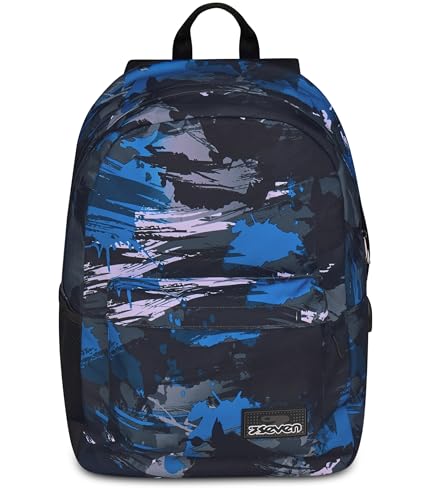 Seven Zaino Scuola Ischoolpack, Blu, Zaino Americano con Power Bank