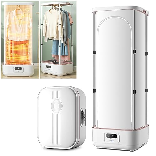 1000W Secador de Roupas DobráVel EléTrico com Engomar a Vapor e Temporizador de 240 Minutos, Control