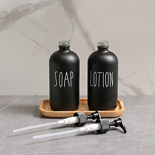 Momeemo Matte Black Soap Dispenser Bathroom Set, Contains Hand Soap Dispenser And Lotion Dispenser. Bathroom Soap Dispenser Set Suitable For Bathroom Decor Farmhouse Style. (Black) #TOP3