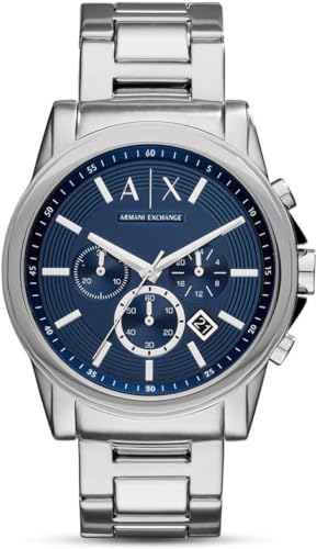 Armani Exchange Herren-Edelstahl-Chronographenuhr und Schmuck-Set