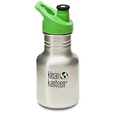 Klean Kanteen Kid Kanteen Classic Sport Single Wall Stainless Steel Kids Water Bottle with Sport Cap 3.0 Brushed Stainless