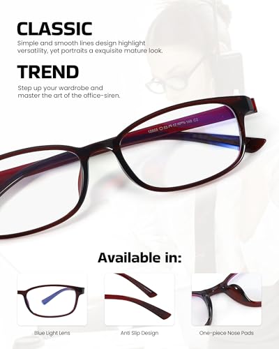 Image of SODQW Office-Siren Bayonetta Glasses Women Rectangle Blue Light Blocking Trendy Fake Glasses Non Prescription Eyewear