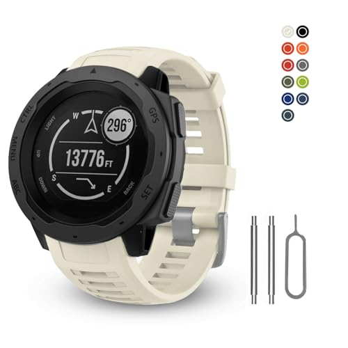 BaayCerrie for Garmin Instinct Watch Bands Replacement, Soft Silicone Strap Compatible with Garmin...