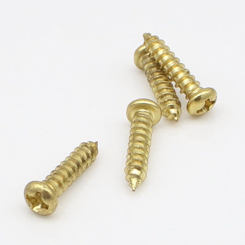 Generic Phillips Round self Tapping Screw M3 M4 Size Copper Plating self Attack Male Bolts pan Head Cross Drive Fasteners Carbon Steel - (Size: M4x25mm, Color: 100 PCS)