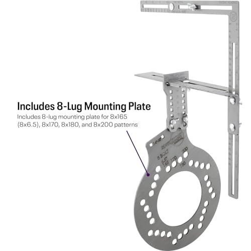 Speedway Motors WheelWise™ 8-Lug Wheel Fitment Tool with Tire Size Attachment, Simulates 14-22 Inch Rim Diameter, 8-14 Inch Tire Width, 2.5-11.5 Inch Sidewall, Laser Cut Steel