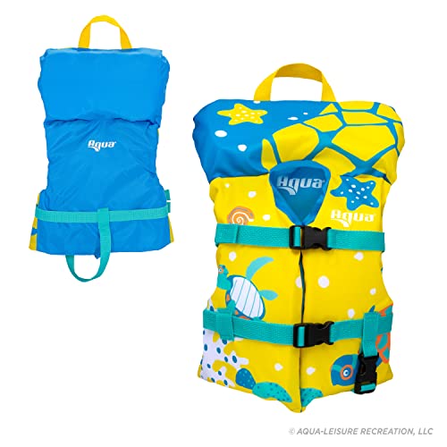 Aqua Leisure Aqua US Coast Guard-Approved, Type II Infant Life Jacket – Personal Flotation Device with Comfortable Flex-Form-Fit Design – Seafoam Blue Lemon (12437A) - Thumbnail 5