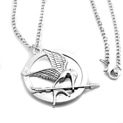 Hunger Games. Los Juegos del Hambre Silver Tone Katniss colgante, collar de Mockingjay