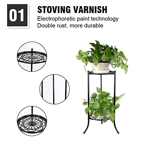 BTSEURY Suporte de metal para plantas em vaso, 50,8 cm à prova de ferrugem decorativo para vasos de