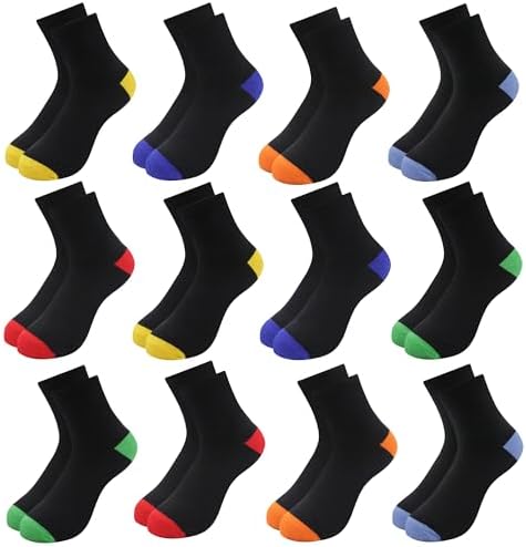 Uizuooy Socken Kinder Jungen Mädchen Sportsocken Fussball Baumwolle Unisex Bunte Socken Kompressions Kindersocken Atmungsaktiv Kinder Tennissocken 12 Paar