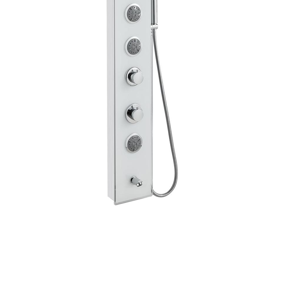 MENATT 4-in-1 Glass Shower Panel Tower System Stainless Steel