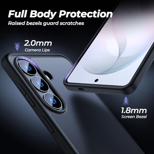 Premium Hülle für Samsung Galaxy S26 – Robust, stoßfest & stilvoll! Airbag-Technologie für Schutz auf Militärniveau. Kratzfest, griffig & sorgt für höchsten Komfort (Schwarz, Samsung S26)