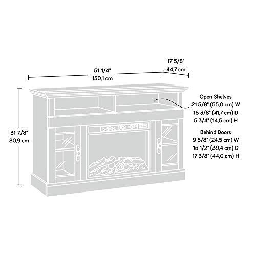 Sauder Barrister Lane Media Fireplace, For Tvs Up To 60", Salt Oak Finish #TOP3
