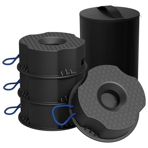 TOWKING 4-Pack Trailer Jack Blocks, 4.3" High 12,000 lbs Capacity, Heavy Duty RV Stabilizer Pads, Standard Single-Height Docks for Travel Trailers & Campers, Set of 4