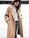 UANEO Women's Wool Blend Coat Oversized Double Breasted Long Trench Overcoat Winter(LightKhaki-Medium)