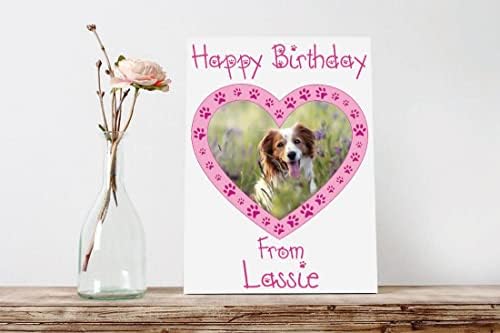 Personalised Pet Photo Birthday Day Card From The Dog Cat (PINK)