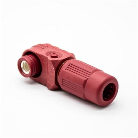 for Surlok Plus Right Angle Plug and Socket 8mm 25mm2 Red IP65 Busbar Lug Battery Storage Connector (120A)
