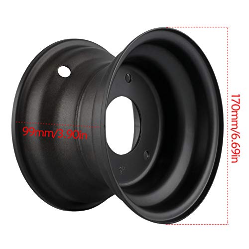 TDPRO 6" ATV Wheel Rim 3 Holes Fits Go Kart Mini Bike Lawn Tire 145/70-6 (Black)