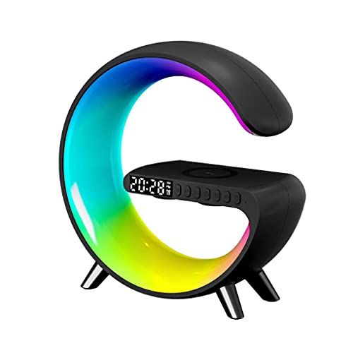 SUWIAKLALL LED Smart Wake Up Light Alto-falante Luzes noturnas Carregador Candeeiro de branco para e