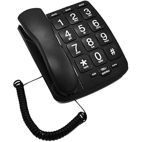 Large Button Phone for Elderly, Home Corded Phone Senior Phones for Low Visoin Big Key Amplified Phone for Hearing Impaired Landline Telephone Elderly Phone for Hard of Hearing Cover