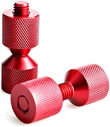 CNRAQR 1-1/8" Two Hole Pins Set 6061 Aluminum Lightweight Construction 2 Hole Flange Alignment Pin with Anodized Oxide Red Finish