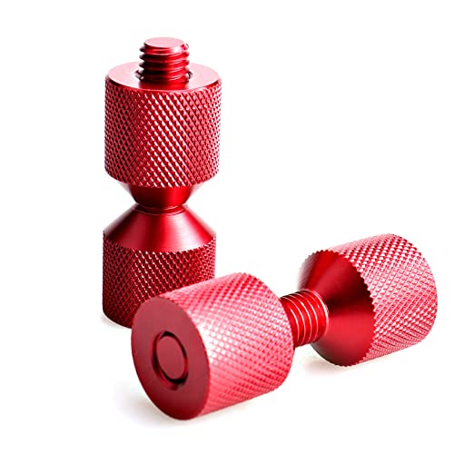 Cnraqr 1-1/8" Two Hole Pins Set 6061 Aluminum Lightweight Construction 2 Hole Flange Alignment Pin With Anodized Oxide Red Finish #TOP1