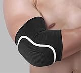  Vintree Manga del Codo 1 Par Espesar Relleno de Esponja Respirable Elástico Algodón Coderas para Deportes Baile Voleibol Baloncesto Ciclismo Apoyo para el Codo（Negro）