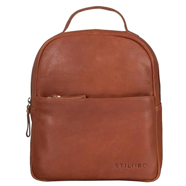 STILORD 'Kayla' Rugzak Vintage Dames Leer Rugtzak Handtas Leren Rugtas voor Tablets Retro Backpack Uitgaan Shopping Vietsen Dagrugzak, Kleur:texas - bruin