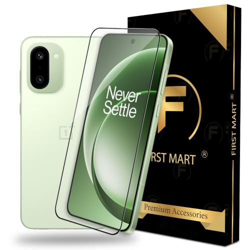 Image of FIRST MART Tempered Glass for OnePlus 15R, 9H Full-Glue Screen Protector, 3D Edge-to-Edge, HD Clear, Oleophobic, Case-Friendly, Black, Pack of 1