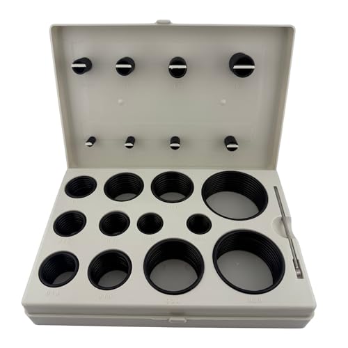 Stone River Products Industrial BOSS Seal Kit, 212 Piece Hydraulic SAE O-Ring Assortment, Buna-N NBR 90A, 20 Sizes for SAE Boss Straight Thread Tube Fittings, Black