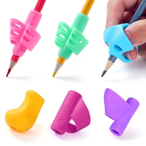 OSteed 17 Pcs Pencil Grips for Handwriting, 5-Style Ergonomi