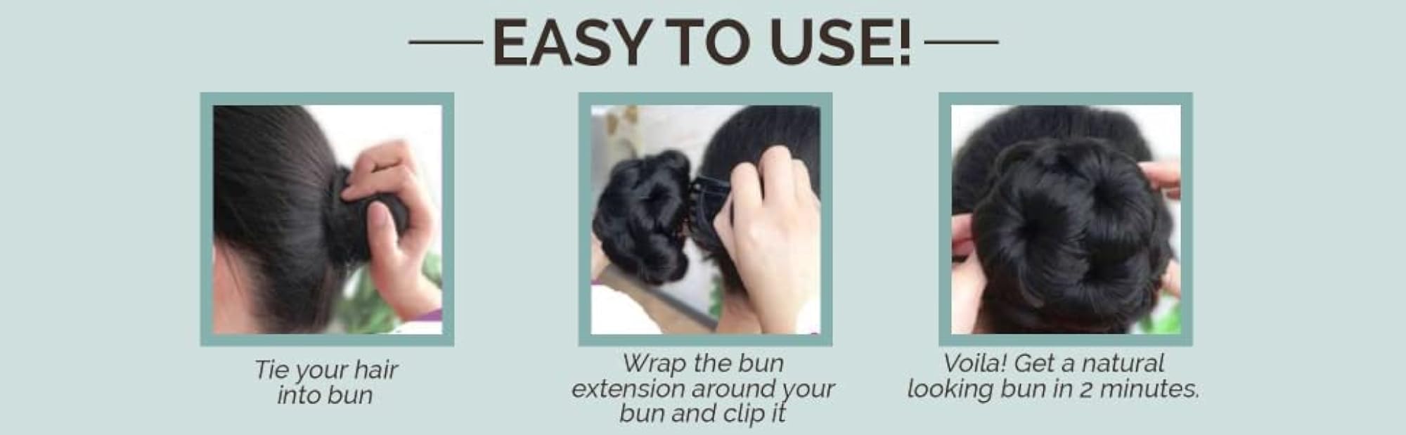 Hair Extension Natural Black Clutchers Juda Bun, Hair Accessories