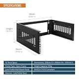 Tecmojo 19 Cali 4U Szafa Sieciowa do Montażu na Ścianie o Głębokości 350mm, Uchwyt do Panelu Krosowego dla 19" Płaskich Serwerowych Urządzeń IT, Nośność 50kg, Czarny